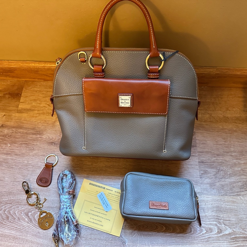 Dooney & Bourke Brown and Gray Audrey Satchel